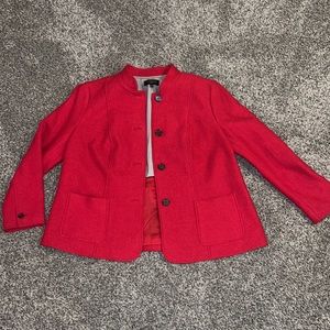 Talbots womens red wool blend jacket coat size 18 w